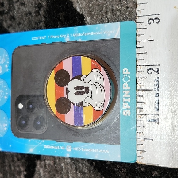 DISNEY SPINPOP PHONE GRIP MICKEY MOUSE STRIPES KICKSTAND - Picture 9 of 9